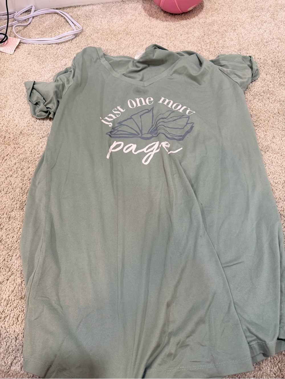 Women's Sage Green 'Just One More Page' Nightshirt